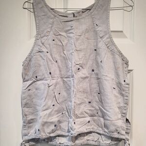 REI Powder Blue Linen Crop Top